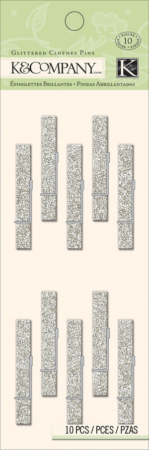 K company • glittered silver clothes pins