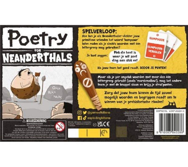 Afbeelding laden in galerijviewer, Exploding kittens poetry for neanderthals - nederlandstalig kaartspel
