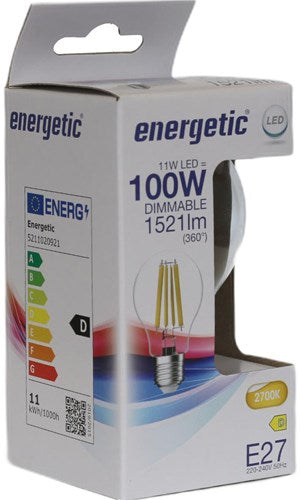 ギャラリービューアに画像をロードする, Enzo energetic led gls e27 11-100w 2700k filament helder dimbaar - 2720350
