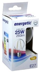 Laden Sie das Bild in Galerie -Viewer, Enzo energetic led gls e27 2,1-25w 2700k filament helder - 2720300
