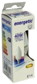 ギャラリービューアに画像をロードする, Enzo energetic led kaars e14 4,2-40w 2700k filament mat dimbaar - 2720512

