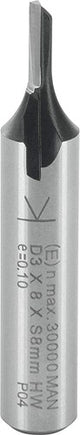 Ent groeffrees hm 3x12,7x51mm, 1-snijkant kolf 8mm - 7910042
