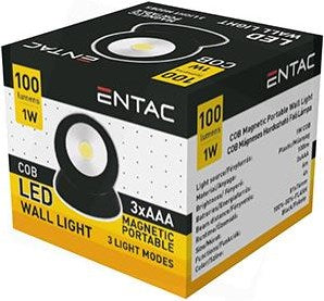 Chargez l'image dans la visionneuse de la galerie, Enzo entac led wandlamp met magneet zwart 1w 3xaaa - 5700420
