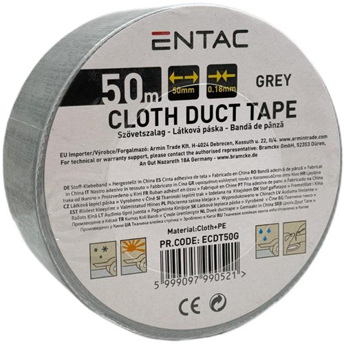 Chargez l'image dans la visionneuse de la galerie, Enzo entac reparatietape 50mm rol 50m grijs - 4139554
