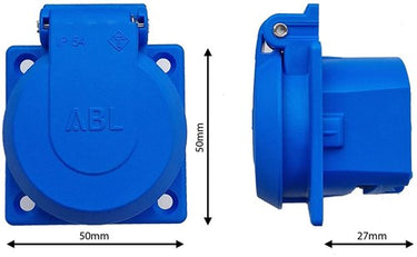 Enzo abl inbouw stopcontact ip54 blauw met klepje 4681098