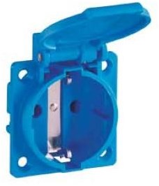 Enzo abl inbouw stopcontact ip54 blauw met klepje 4681098