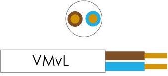 Enzo kabel vmvl rond 2x1,00 qmm wit - 1227270