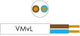 Enzo kabel vmvl rond 2x1,00 qmm wit - 1227270