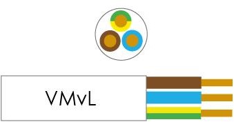 Enzo kabel vmvl rond 3x1,00 qmm wit - 1227320