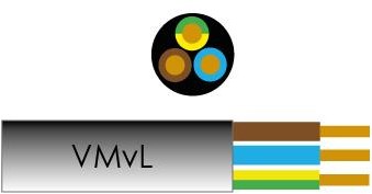 Enzo kabel vmvl rond 3x2,50 qmm zwart - 1227510