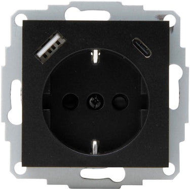 Enzo kopp hk07 antraciet inbouw stopcontact | ra + usb +usb-c - 4623113