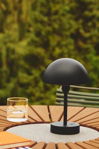 Enzo oplaadbare tafel-lamp | ellen to-go 25cm zwart - 4808196