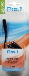 ギャラリービューアに画像をロードする, Enzo pro-1 audio 3,5 contra stereo ->2 tulp male 20cm 9201400

