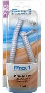 ギャラリービューアに画像をロードする, Enzo pro-1 krulsnoer 4p4c naar 4p4c wit 2.0 meter 9297050
