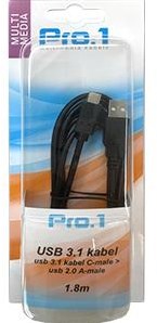 Enzo pro-1 usb-c 3.1 ->usb 2.0 a-steker 1,8 meter - 9280440