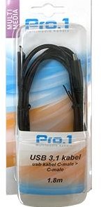 Enzo pro-1 usb-c 3.1 type c > type c aansluitkabel 1.80 mtr - 9280400