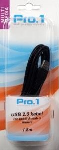 Enzo pro-1 usb kabel a-male -> a-male 1,8 meter 9280210