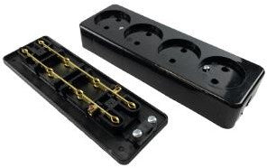 Enzo tafelcontactdoos 4v langwerpig zwart 6871160