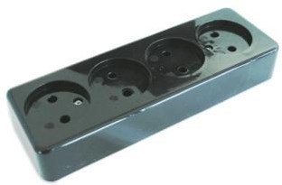 Enzo tafelcontactdoos 4v langwerpig zwart 6871160