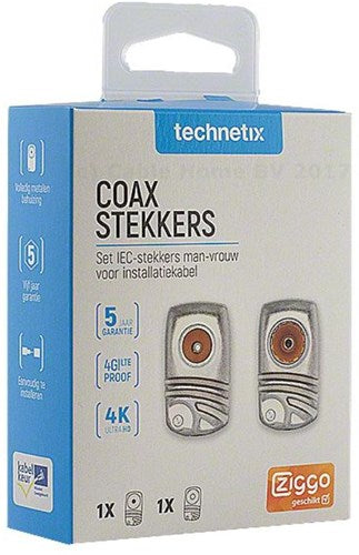 Enzo technetics set 2 stuks coaxpluggen haaks metaal 4g - 2074010
