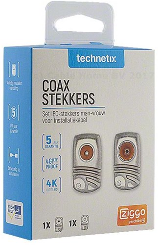 Cargue la imagen en el visor de la galería, Enzo technetics set 2 stuks coaxpluggen haaks metaal 4g - 2074010
