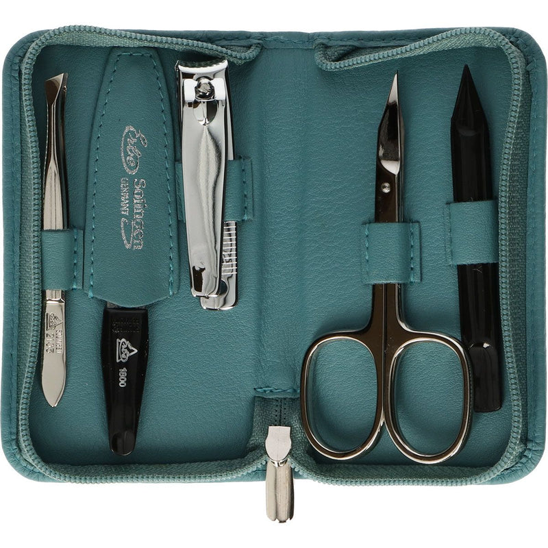 Load image into Gallery viewer, Erbe solingen 5-delige manicure etui met ritssluiting turquoise (erbe9204)
