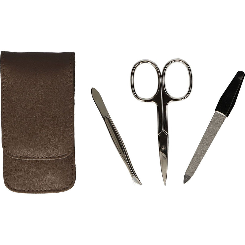 Afbeelding laden in galerijviewer, Erbe solingen 3-delige manicure etui taupe (erbe9208)
