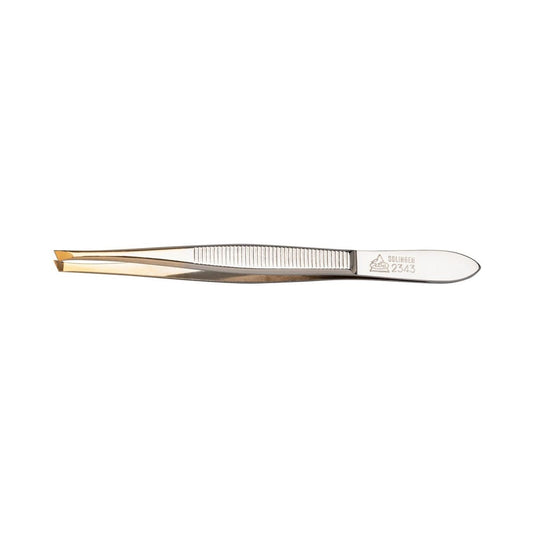 Erbe solingen pincet schuin smal verguld 9cm (erbe92343)