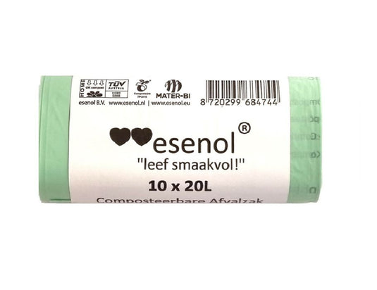 Esenol composteerbare afvalzakken 20 liter - 1 rol van 10st
