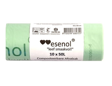 Esenol composteerbare afvalzakken 50 liter - 1 rol van 10st