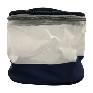 Voorkappers etui rond blauw wit met handvat