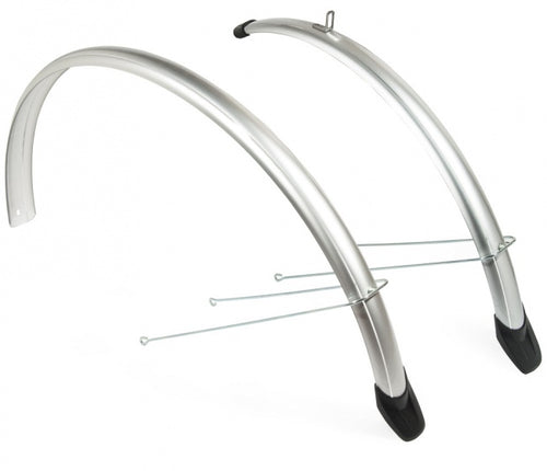 spatbordenset 26 inch 58 mm zilver