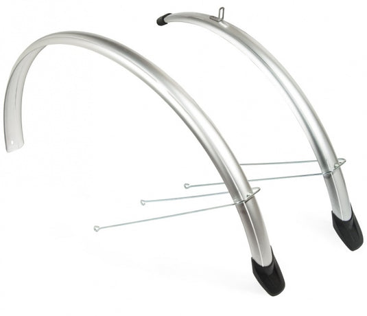 spatbordenset 26 inch 58 mm zilver