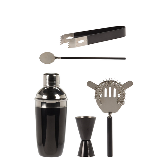 Excellent houseware cocktailshakerset zwart 5-delig