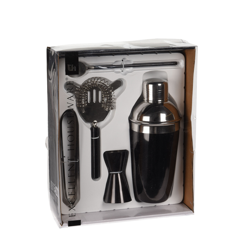 ギャラリービューアに画像をロードする, Excellent houseware cocktailshakerset zwart 5-delig
