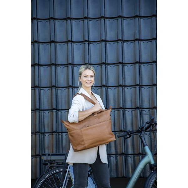 Load image into Gallery viewer, Newlooxs - New Looxs laptoptas leer Verla cognac 21 liter
