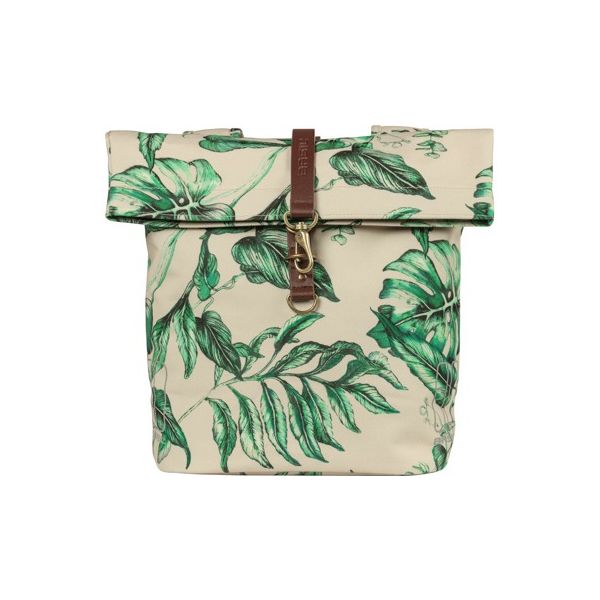 Load image into Gallery viewer, Basil Ever-Green dubbele fietstas, gerecycled PET, waterkerende vouwsluiting, unisex, fiets, sandshell beige
