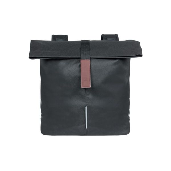 Load image into Gallery viewer, Basil City dubbele fietstas - waterafstotend polyester - zwart - Universal Bridge systeem - 28-32L
