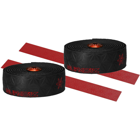 Supacaz - super sticky kush galaxy stuurlint zwart rood inclusief aluminium stuurplug