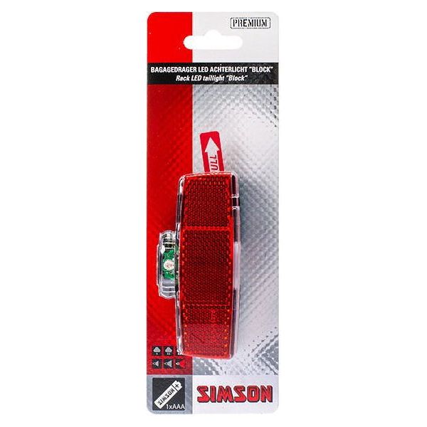 Load image into Gallery viewer, achterlicht Block led batterij bagagedrager rood
