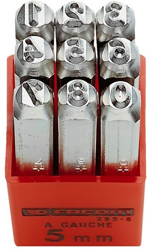 Facom 293a set van 9 slagcijfers 5mm - 293a.5