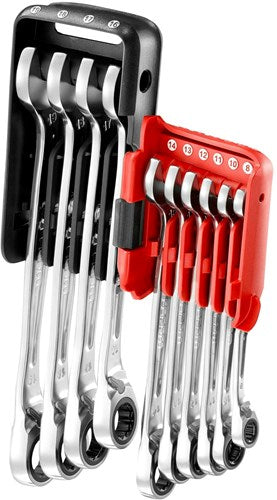 Load image into Gallery viewer, Facom set 10 snelle anti slip steekringratelsleutels, metrisch, in houder - 467br.jp10pb

