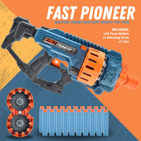Load image into Gallery viewer, Fast pioneer Speelgoedpistool met Roterend Magazijn 36 kogels
