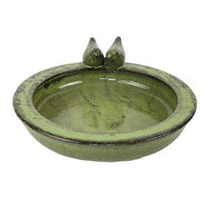 Esschert design vogelbad keramiek rond groen