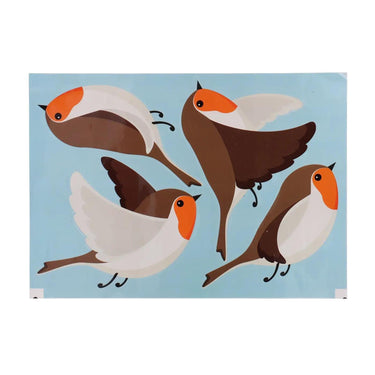 Esschert design raamstickers roodborstjes op a4 vel