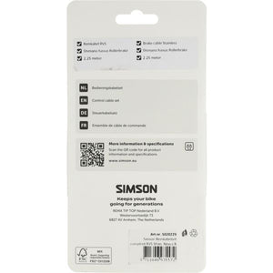 Simson remkabelset compleet rvs shim. nexus rollerbr. zwart
