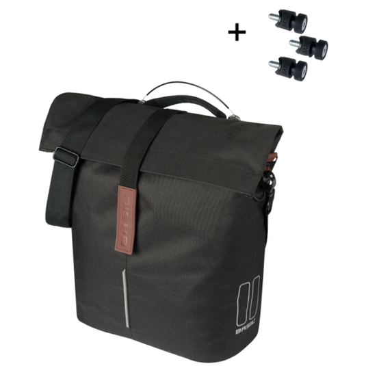 Basil b.v. tas basil city shopper enkel | mik studs | zwart | 14-16l