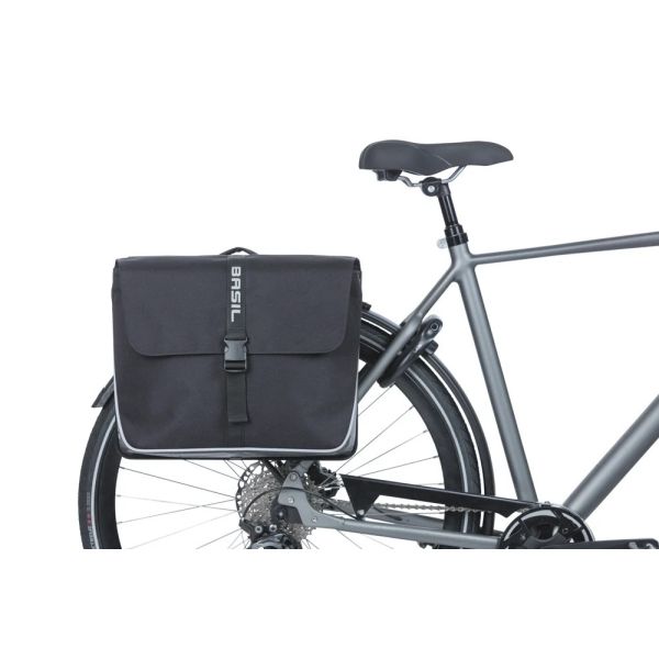 Afbeelding laden in galerijviewer, Basil dubble fietstas forte mik 35 liter 15 x 38 x 30 cm - zwart
