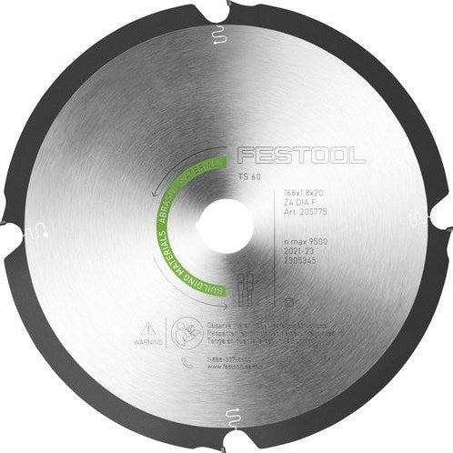 Festool accessoires diamant-cirkelzaagblad dia 168x1,8x20 f4 abrasive materials - 205769