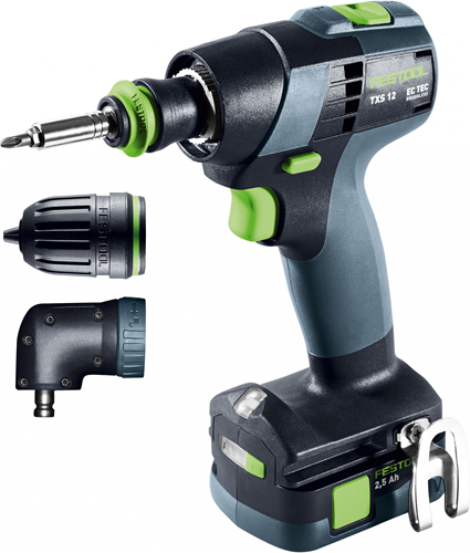 Festool accu-schroefboormachine txs 12 2,5-set (2x 2.5ah accu + lader) - 576874